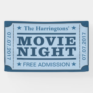Custom name & date “Movie Ticket” banner