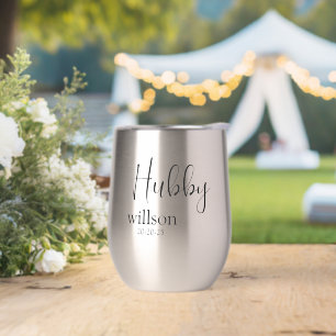 Custom Name & Date Wine Tumbler for Hubby