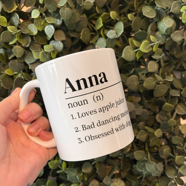 Custom Name Definition Personalized with a Photo  Coffee Mug (Creator Uploaded)