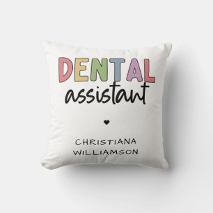 Custom Name Dental Assistant Gift Throw Pillow
