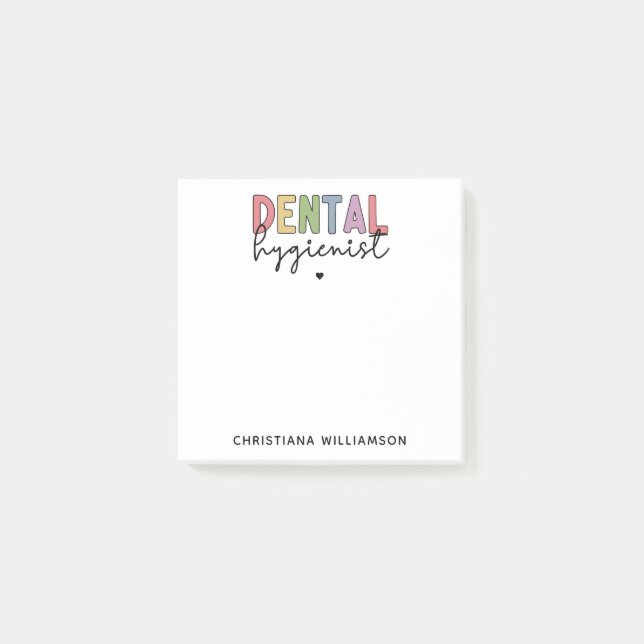 Custom Name Dental Hygienist RDH Gifts Post-it Notes (Front)