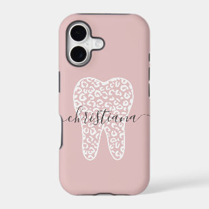 Custom Name Dental Leopard Print Tooth