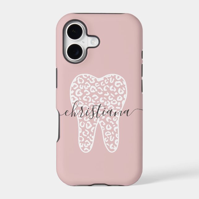 Custom Name Dental Leopard Print Tooth (Back)