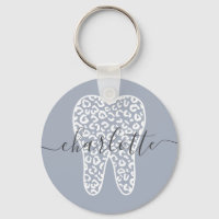 Custom Name Dental Leopard Print Tooth Gift