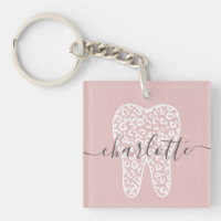 Custom Name Dental Leopard Print Tooth Gift