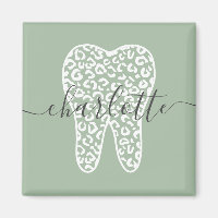 Custom Name Dental Leopard Print Tooth Gift