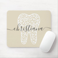 Custom Name Dental Leopard Print Tooth