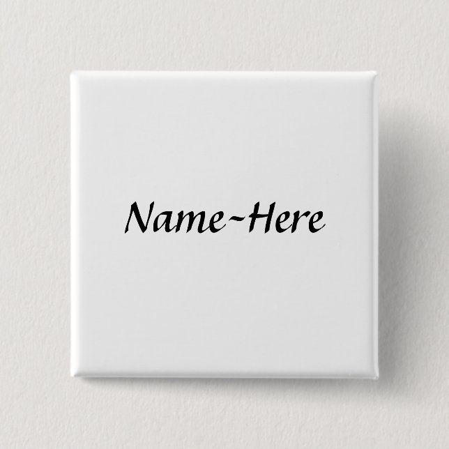 Custom name design, with a script font. 2 inch square button (Front)