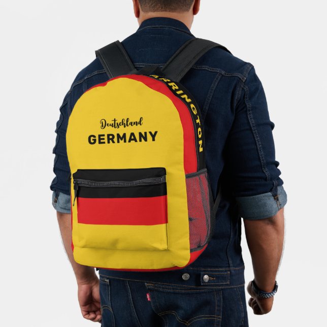 Custom Name Deutschland Germany Printed Backpack (Insitu (Model))