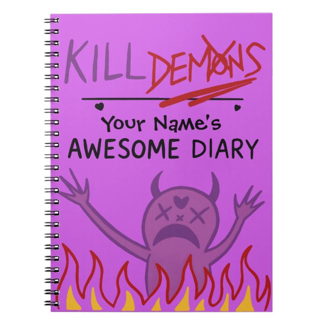 Custom Name Diary – Demon Hunters Notebook (Front)