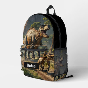 Custom Name Dinosaur Boy's Outdoor Backpack