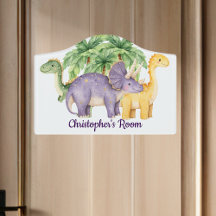Custom Name Dinosaurs Palm Trees