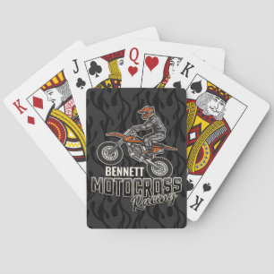 Custom NAME Dirt Bike Rider Motocross Racing Playing Cards