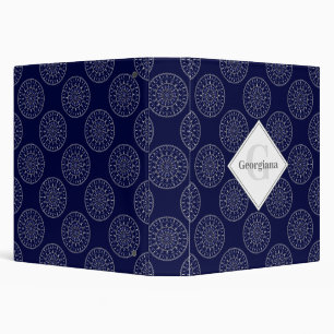 Custom Name Ditsy Winter Snow Angels Snowmen Dots Binder