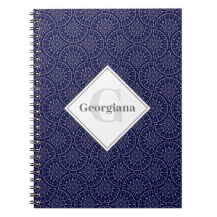 Custom Name Ditsy Winter Snow Angels Snowmen Fans Notebook