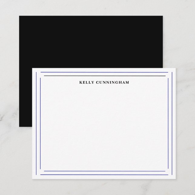 Custom Name Double Border–Professional Stationery Card (Front/Back)