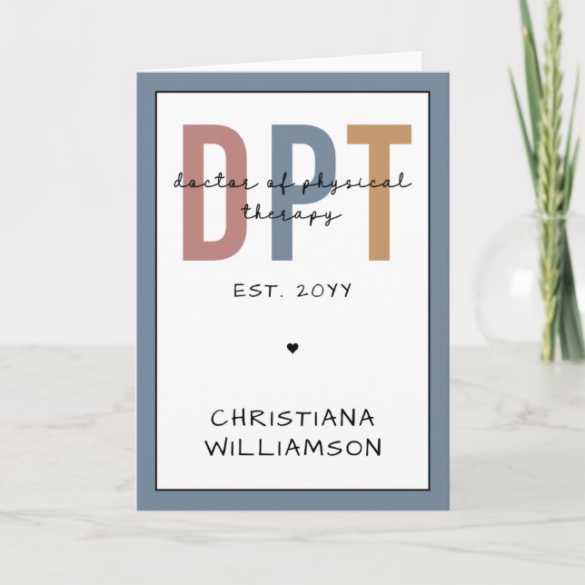 Custom Name DPT Doctor of Physical Therapy Card (Front)