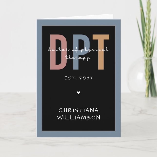 Custom Name DPT Doctor of Physical Therapy Card (Front)