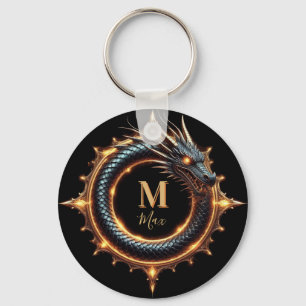 🐉 Custom Name Dragon Fantasy Symbol For Gamers 🔥 Keychain