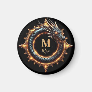 🐉 Custom Name Dragon Fantasy Symbol For Gamers 🔥 Magnet