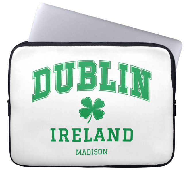 Custom Name Dublin Ireland Laptop Sleeve (Front)