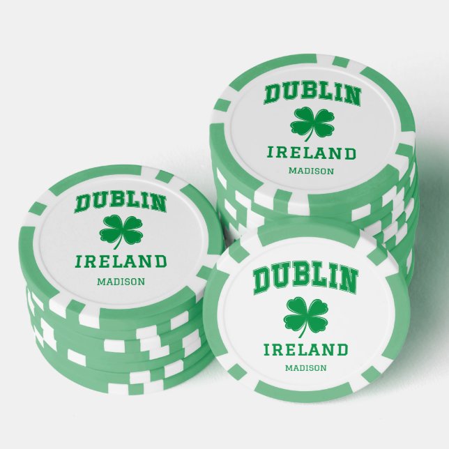 Custom Name Dublin Ireland Poker Chips (Stack)
