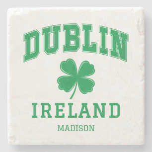 Custom Name Dublin Ireland Stone Coaster