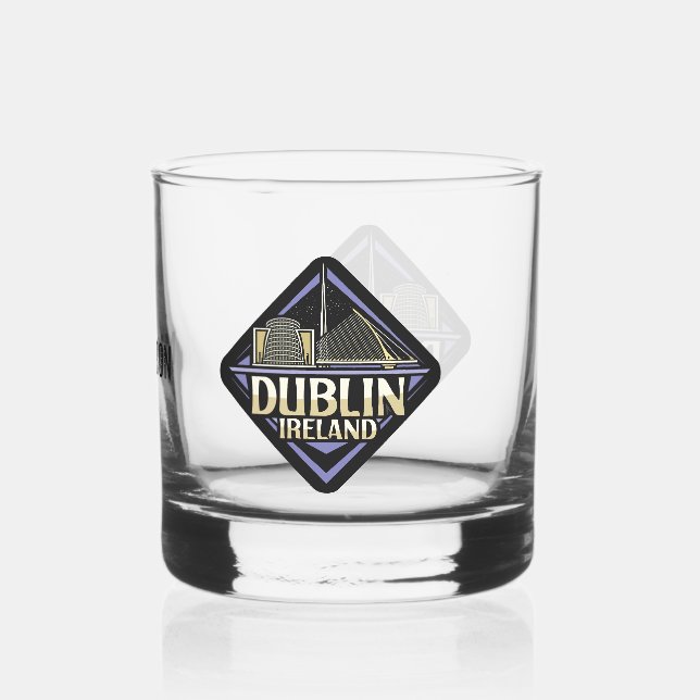 Custom Name Dublin Ireland Whiskey Glass (Back)