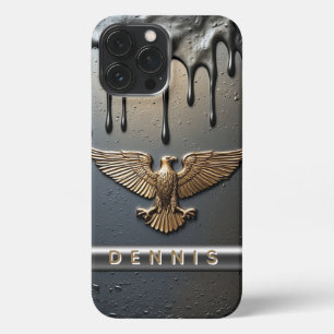 ✨ Custom Name Eagle Pendant – Dripping Gold Liquid iPhone 13 Pro Max Case