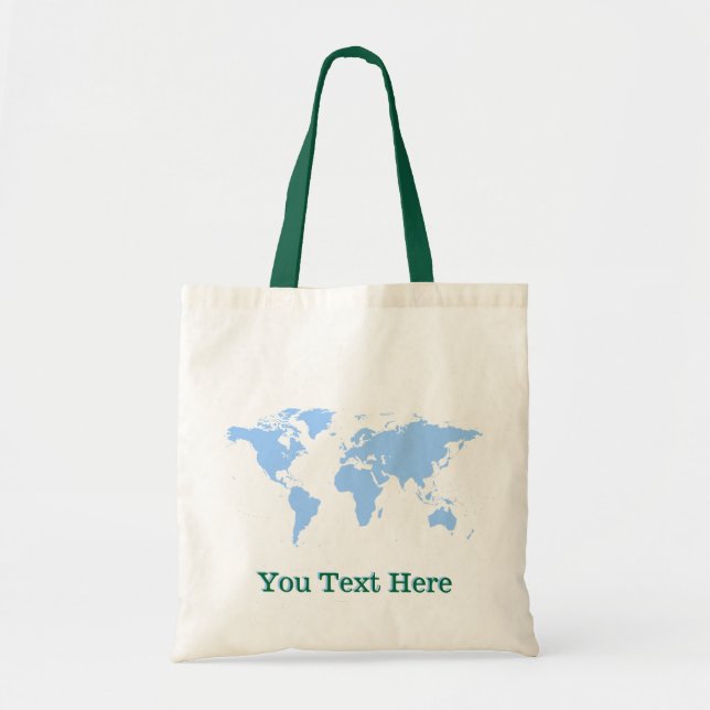 Custom Name Earth Globe Geography Tote Bag (Front)