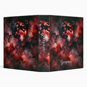 Custom Name Eerie Blood Moon Halloween Alcohol Ink Binder