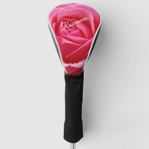 Custom Name Elegant Rose Flower  Golf Head Cover