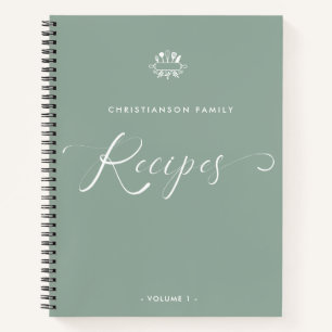 Custom Name Elegant Script Recipe Notebook