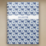 Custom Name Elegant Vintage Floral Blue Bows Notebook<br><div class="desc">Write in style! This elegant notebook features vintage florals and sweet blue bows with your custom name,  perfect for journalling,  school,  or a thoughtful personalized gift.</div>