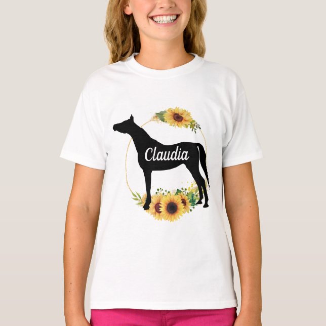 Custom Name Equestrian Arabian horse T-Shirt (Front)