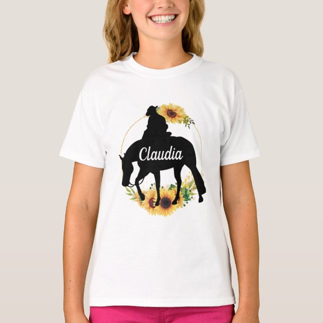Custom Name Equestrian Barrel racing T-Shirt (Front)