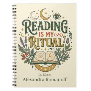 Custom Name Ex Libris Reading Is My Ritual Notebook