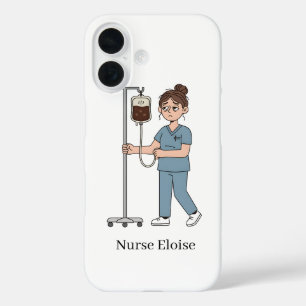 Custom Name Exhausted Nurse Coffee IV Phone Case