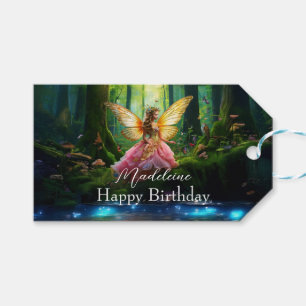 Custom Name Fairy Woodland Forest Happy Birthday Gift Tags