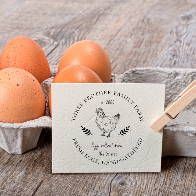 Custom Name Family Farm | Fresh Eggs Rubber Stamp (Creator Uploaded)