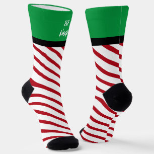 Custom Name Family Funny Christmas Elf Socks