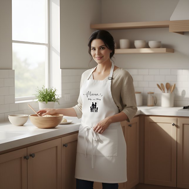 Custom Name Family Silhouette Gift for Mom  Standard Apron (Creator Uploaded)
