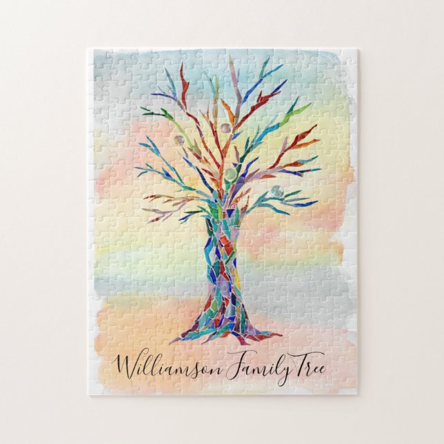 Custom Name Family Tree Puzzle (Vertical)