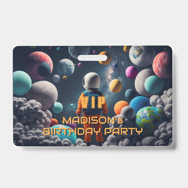 Custom Name Fantasy Space Kid Badge (Front)