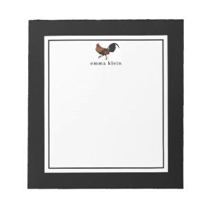 Custom Name Farmhouse Rooster Chicken Notepad