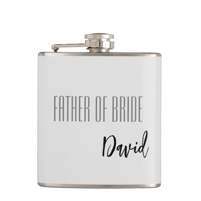 Custom Name Father Of Bride Flask (Front)