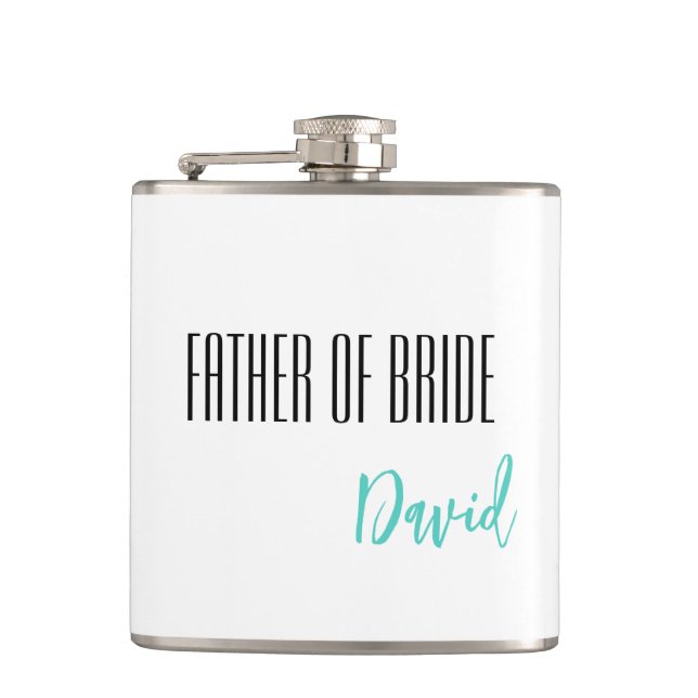 Custom Name Father Of Bride Flask (Front)