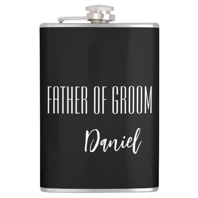 Custom Name Father Of Groom Flask (Front)