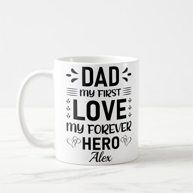 Custom Name Father's Day Coffee Mug (Left)
