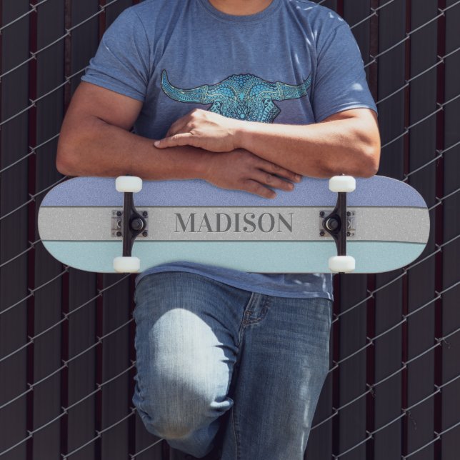 Custom Name Faux Glitter Bling Skateboard (Outdoor 3)